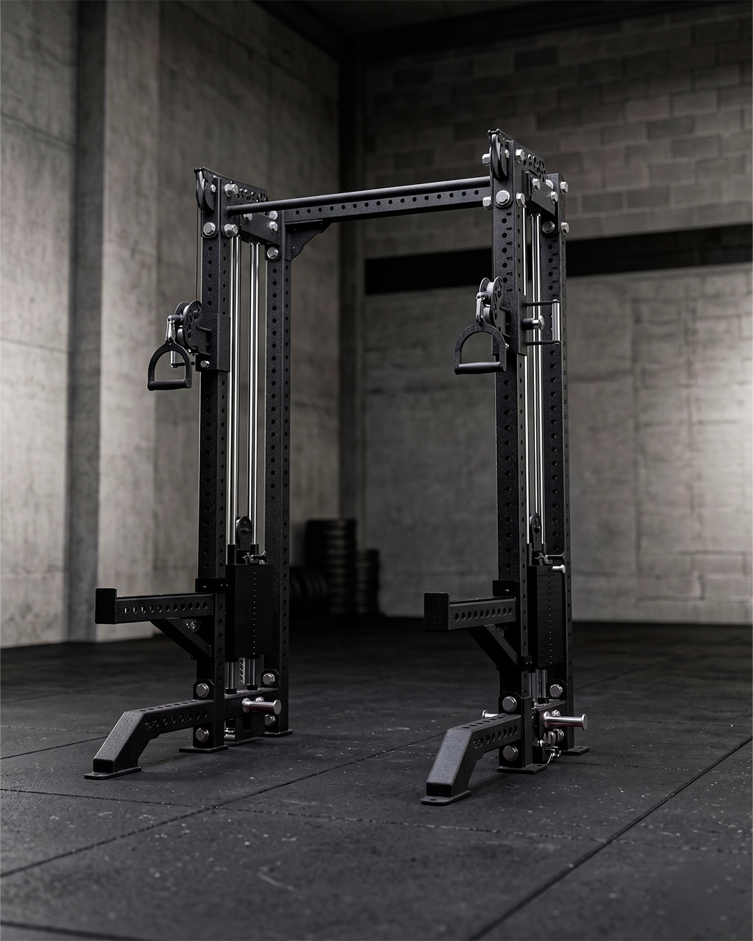 Compact- 4 Post - Metallic Black 80" Height  Athena