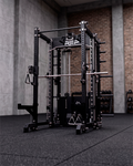 6 Post - Metallic Black 93 Height  30 Depth Dual Athena and Inside Smith Machine