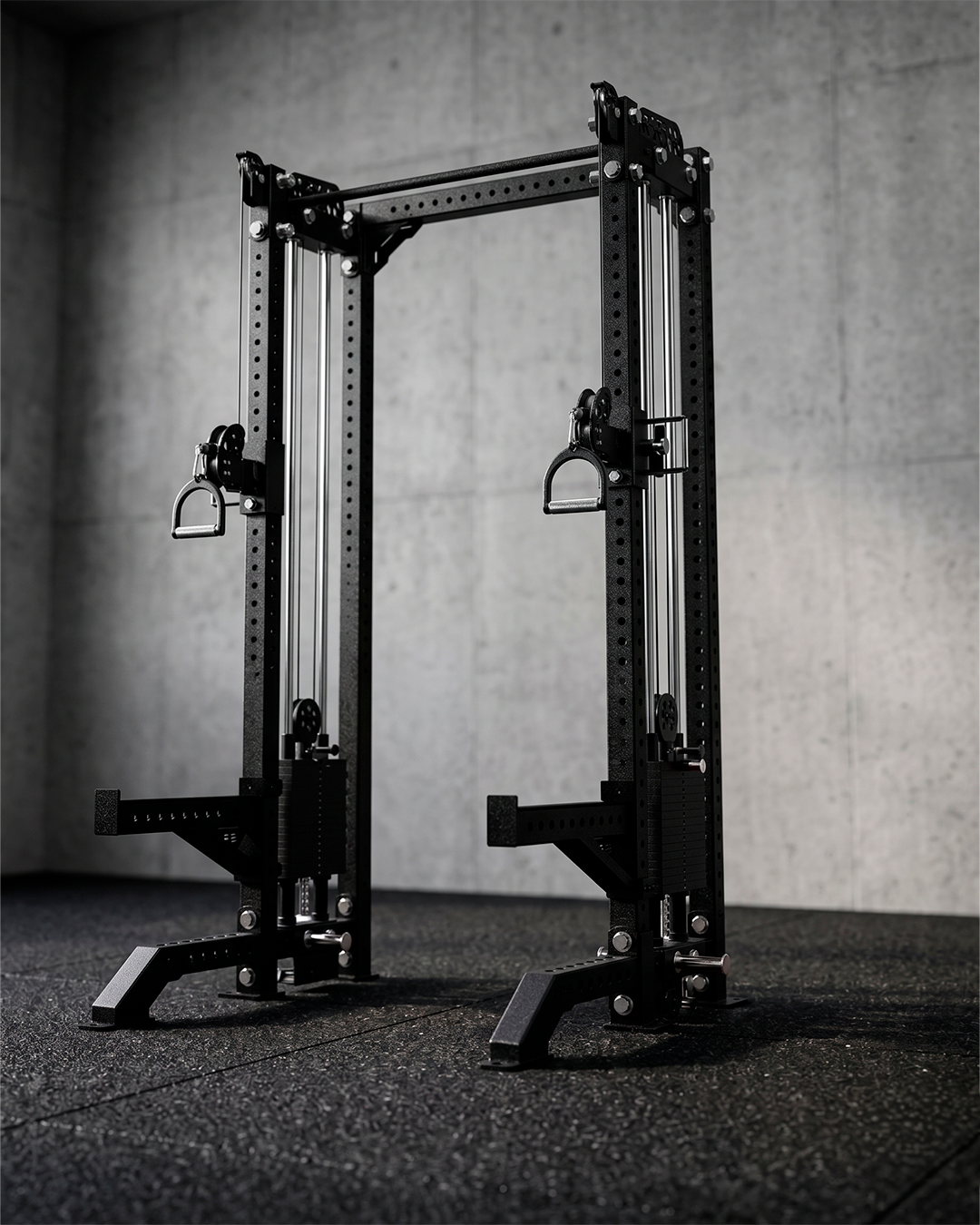 Compact- 4 Post - Metallic Black 93" Height  Athena