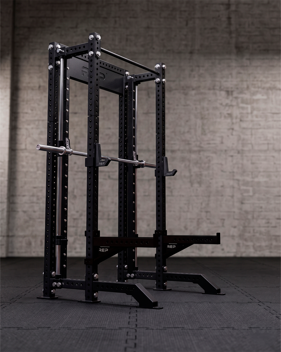 Compact- 4 Post - Metallic Black 93" Height  Smith Machine (Inside)