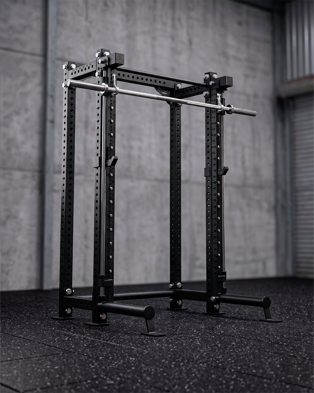 Compact- 4 Post - Metallic Black 80" Height  Smith Machine (Outside)