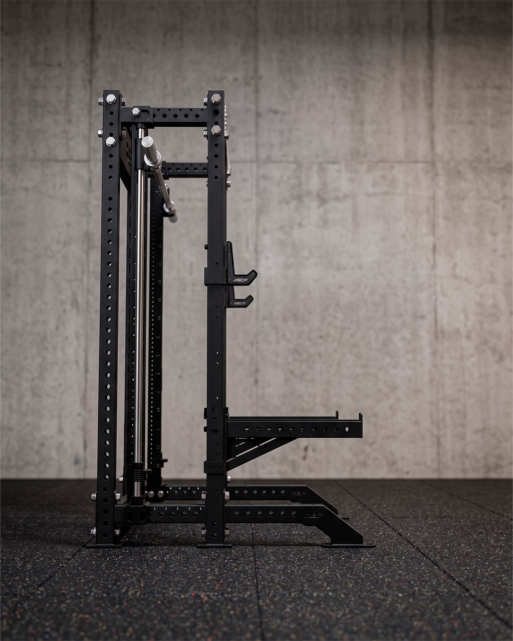 Compact- 4 Post - Metallic Black 80" Height  Smith Machine (Inside)