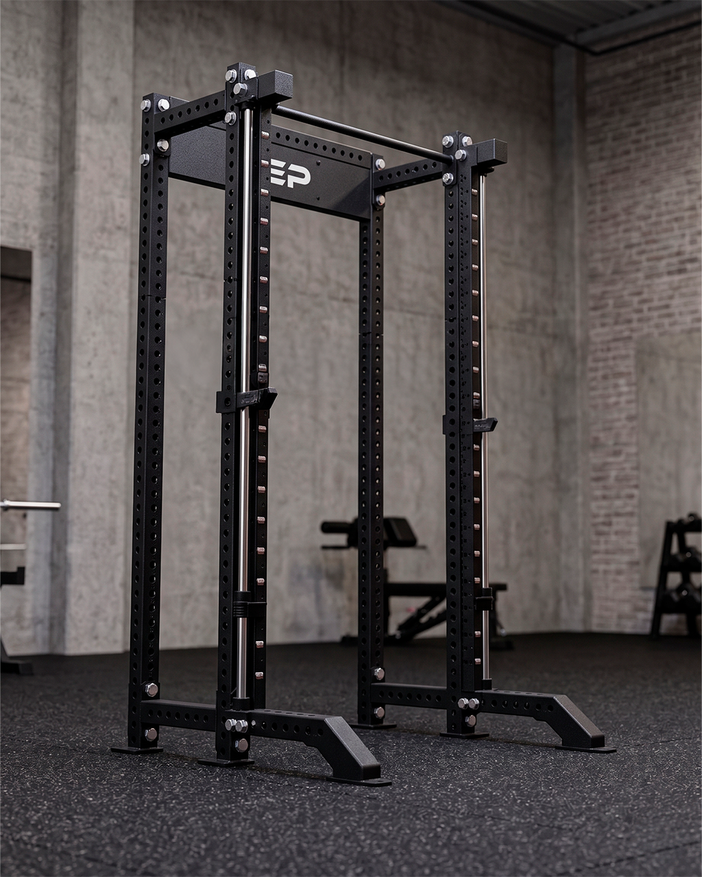 Compact- 4 Post - Metallic Black 93" Height  Smith Machine (Outside)