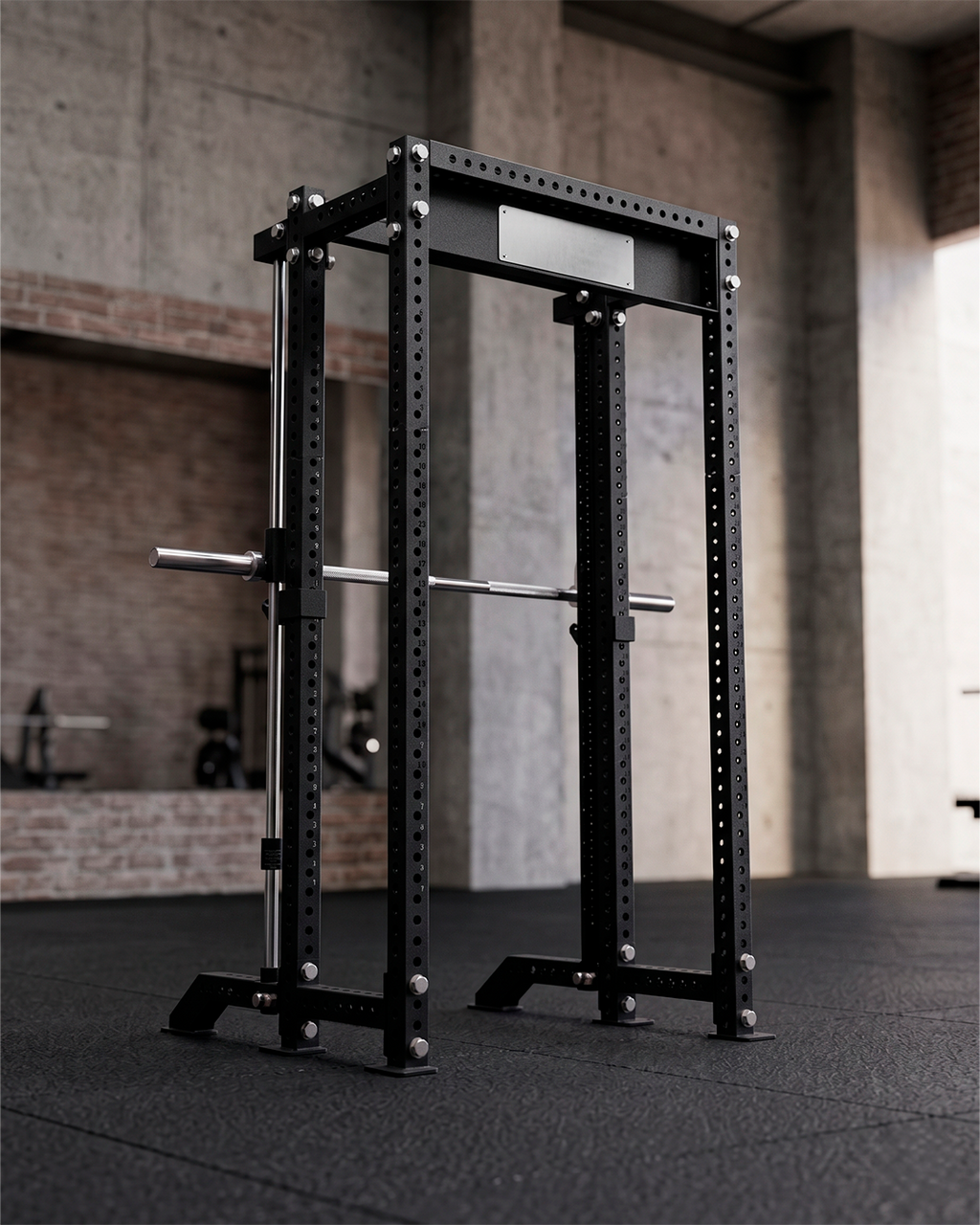 Compact- 4 Post - Metallic Black 93" Height  Smith Machine (Outside)