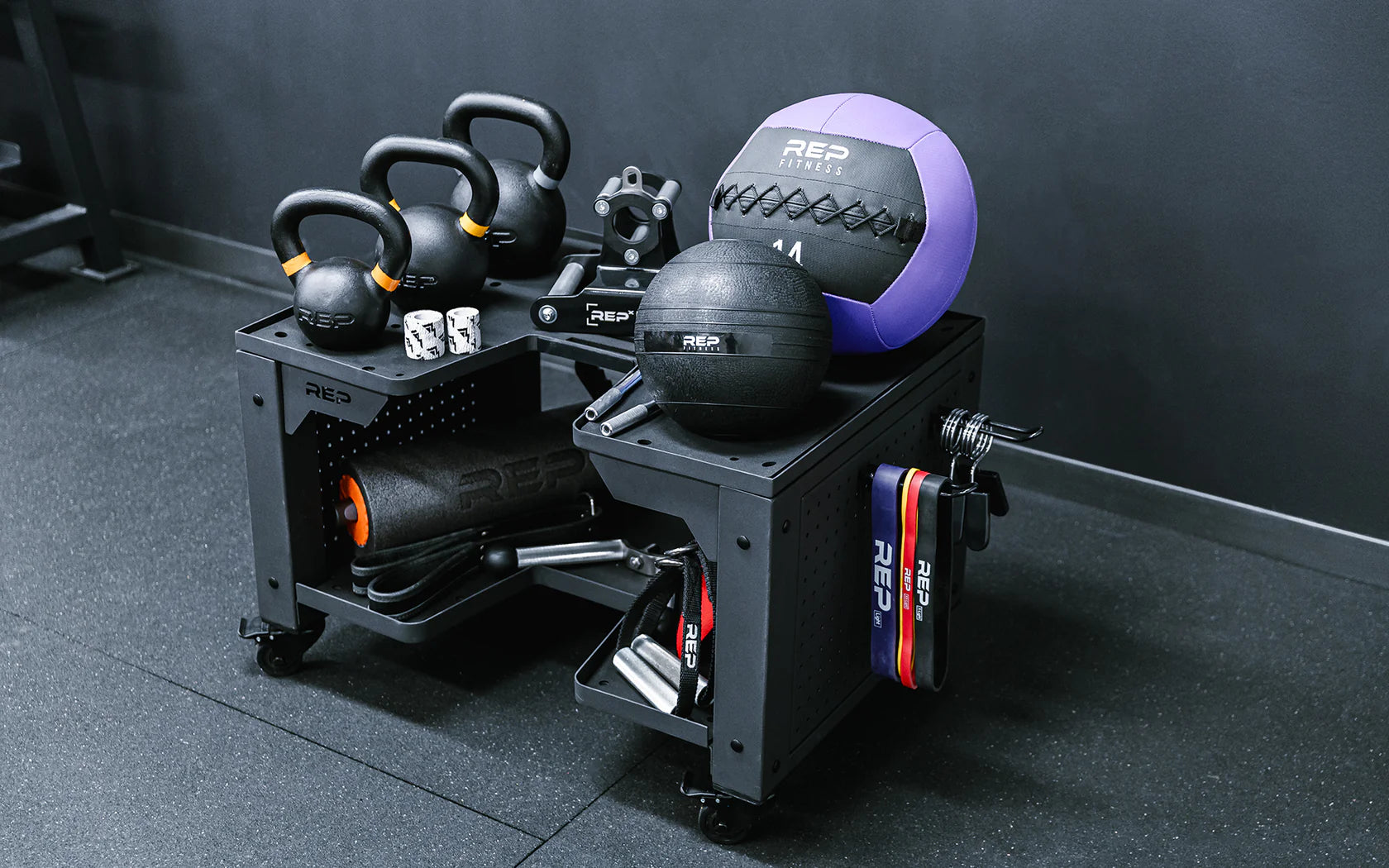 Dumbbell Storage Cart with Hooks
