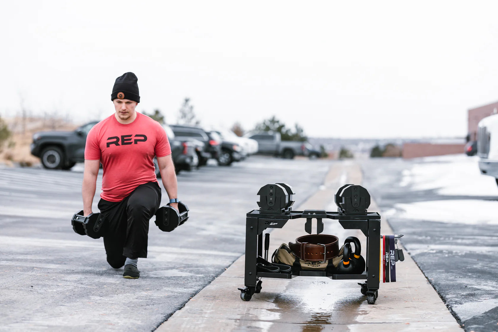Dumbbell Storage Cart with Hooks