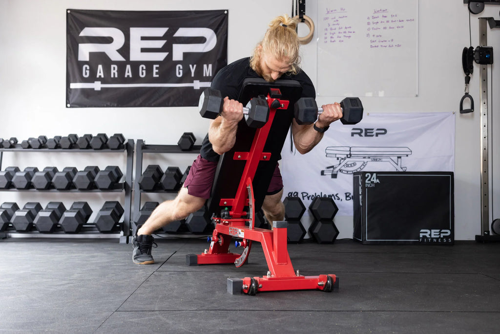 Hex Dumbbell Set and Metallic Black Dumbbell Rack