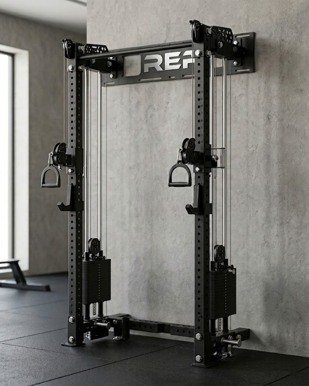 Compact- 4 Post - Metallic Black Wall Mount Athena
