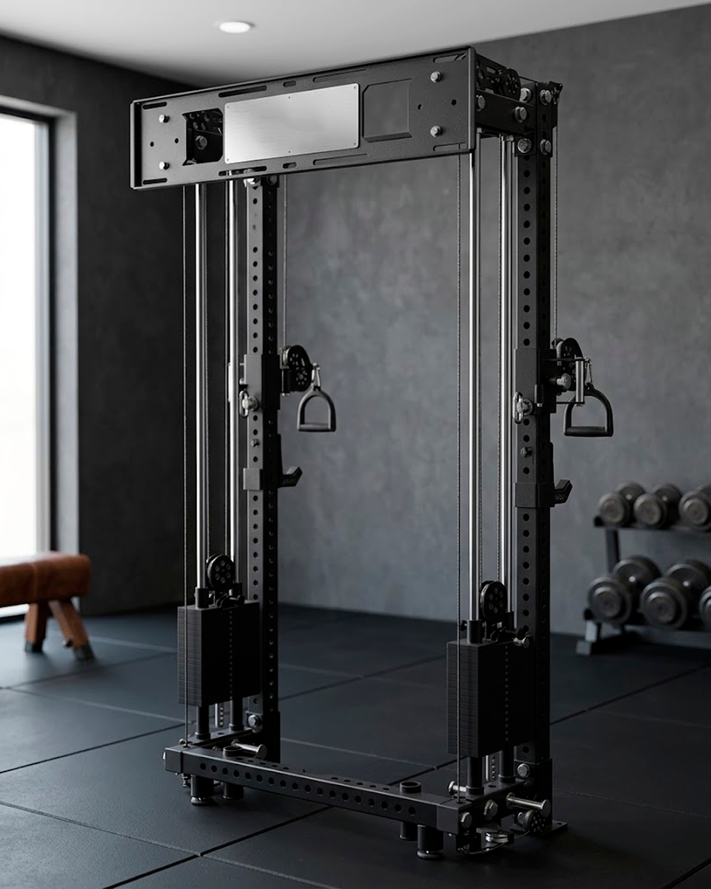 Compact- 4 Post - Metallic Black Wall Mount Athena
