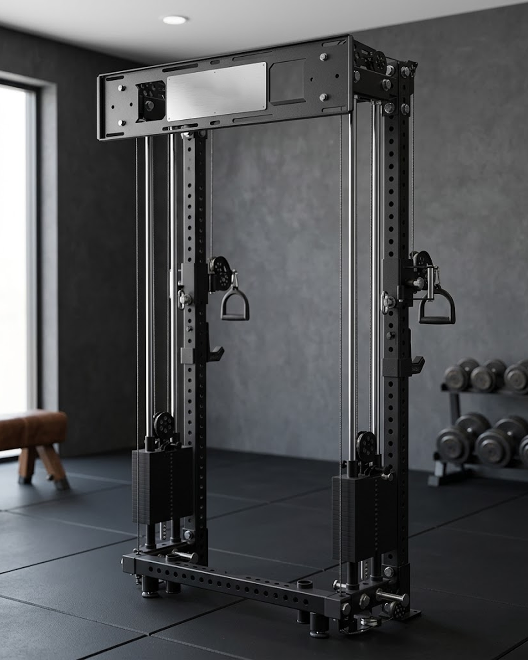 Compact- 4 Post - Metallic Black Wall Mount Athena